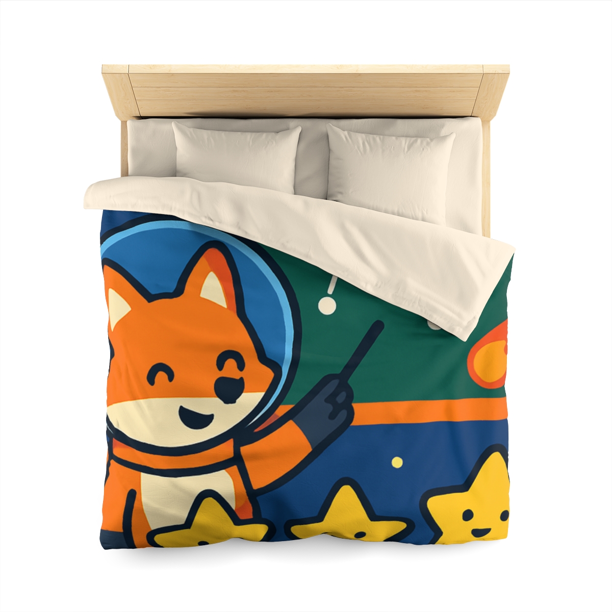 Comet Classroom Space Fox personalized bedding duvets