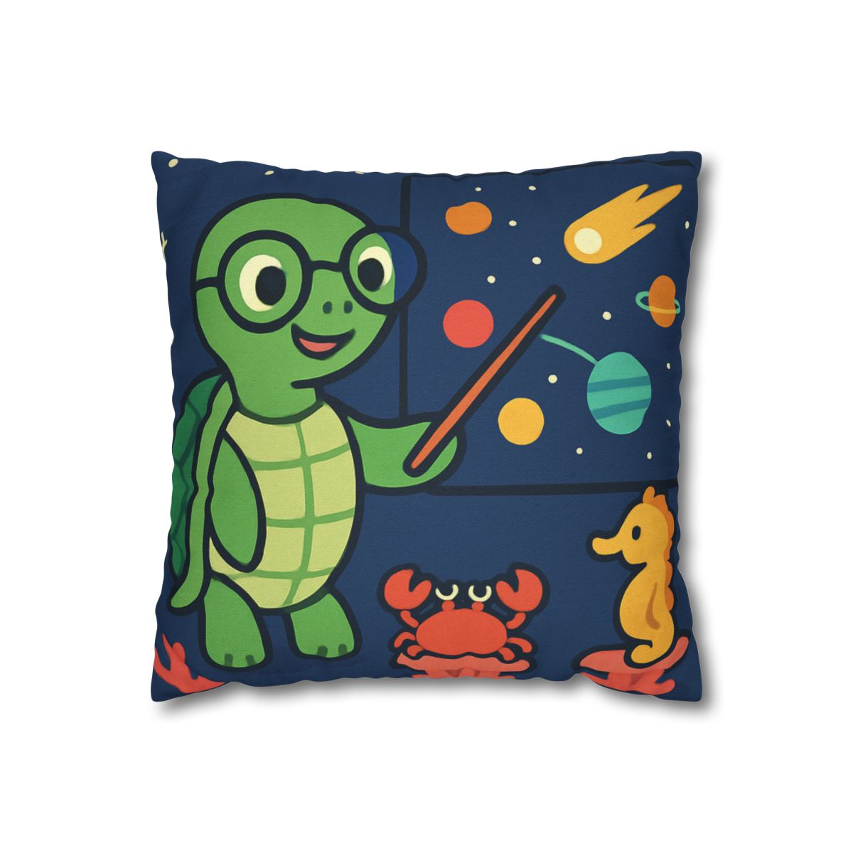 Comet Classroom Turtle personalized pillow covers