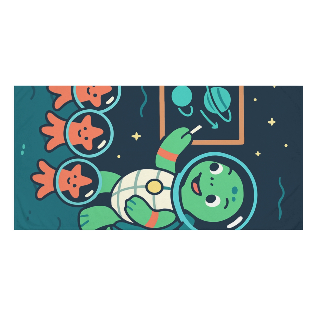 Comet Classroom Turtle designer printed towels