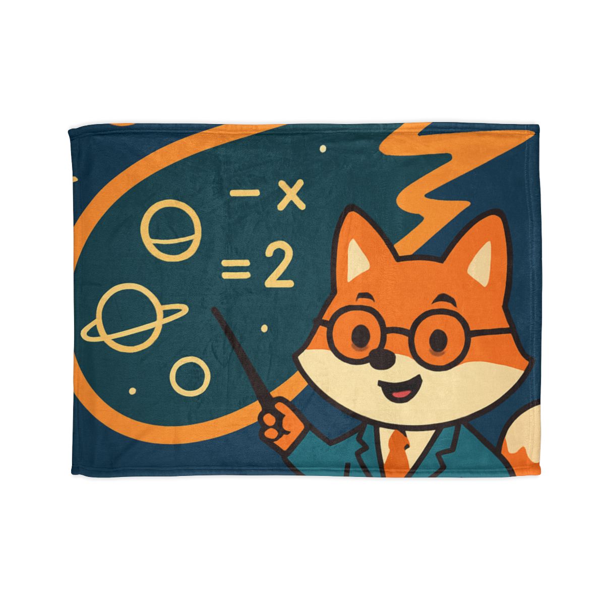 Comet Classroom With A Curious Fox soft fleece blankets