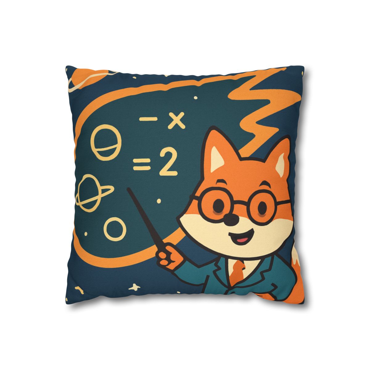 Comet Classroom With A Curious Fox designer print pillow cases