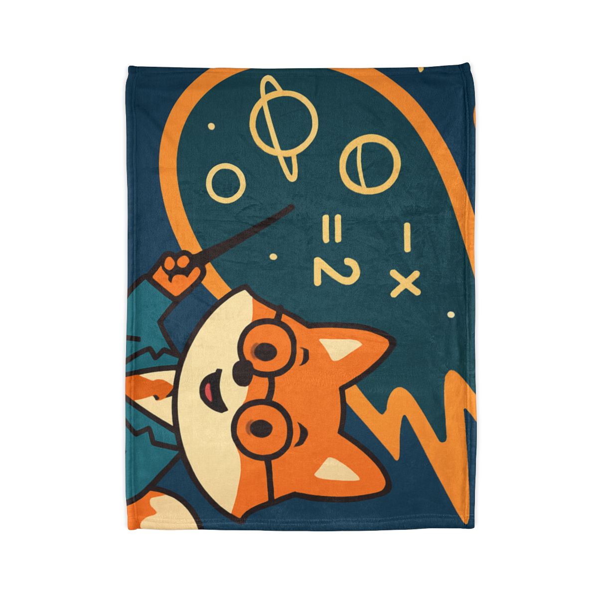 Comet Classroom With A Curious Fox soft fleece blankets