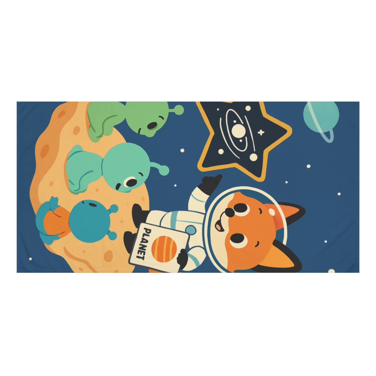 Comet Classroom With Astro Fox decorative home towels
