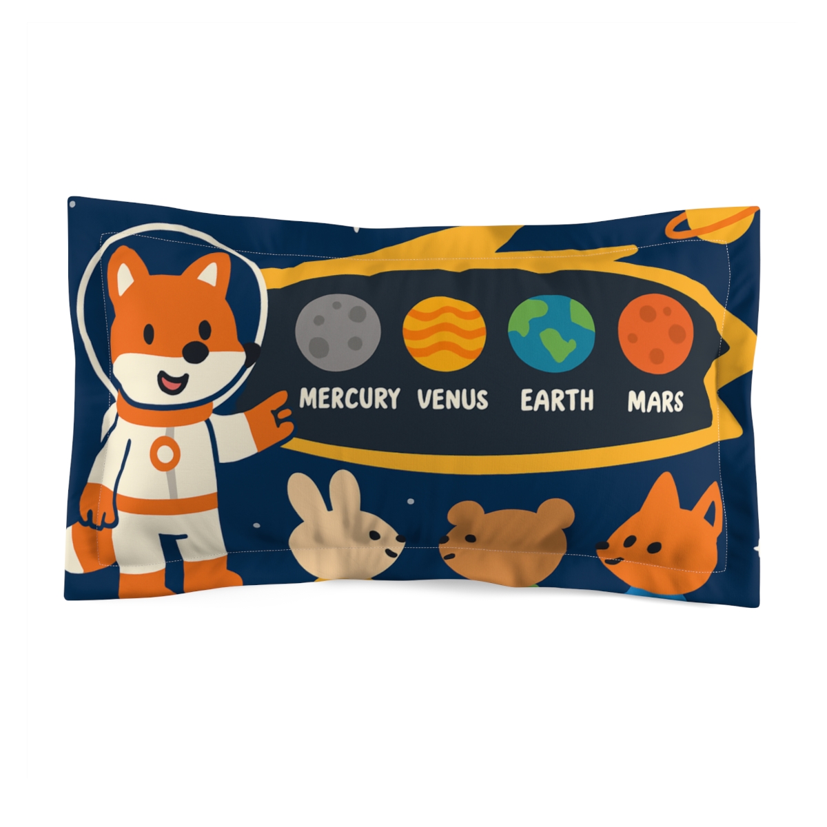 Comet Classroom With Astro Fox personalized decorative pillows