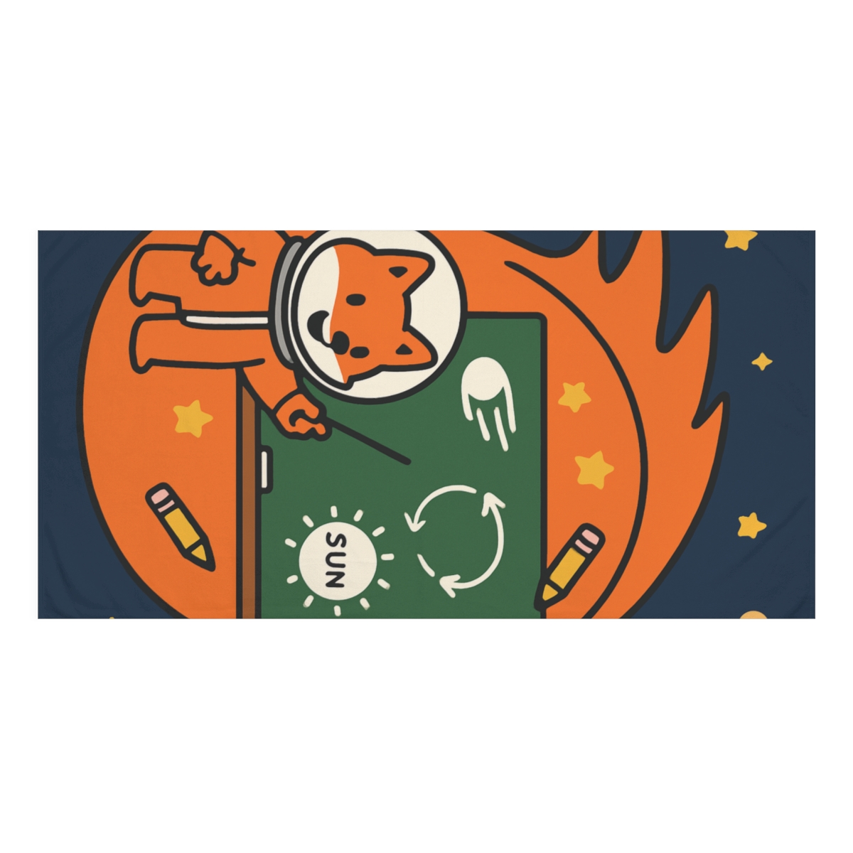 Comet Classroom With Astro Fox decorative home towelscustom towels