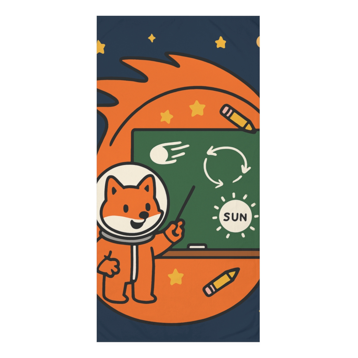 Comet Classroom With Astro Fox decorative home towelscustom towels