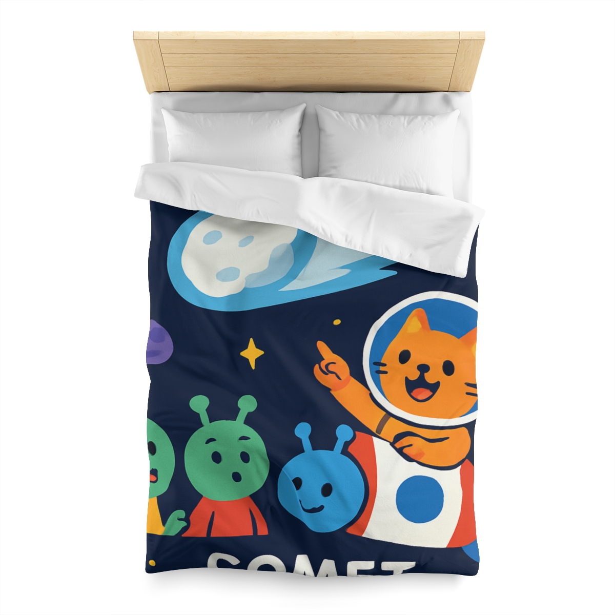 Comet Classroom With Captain Cat personalized bedding duvets