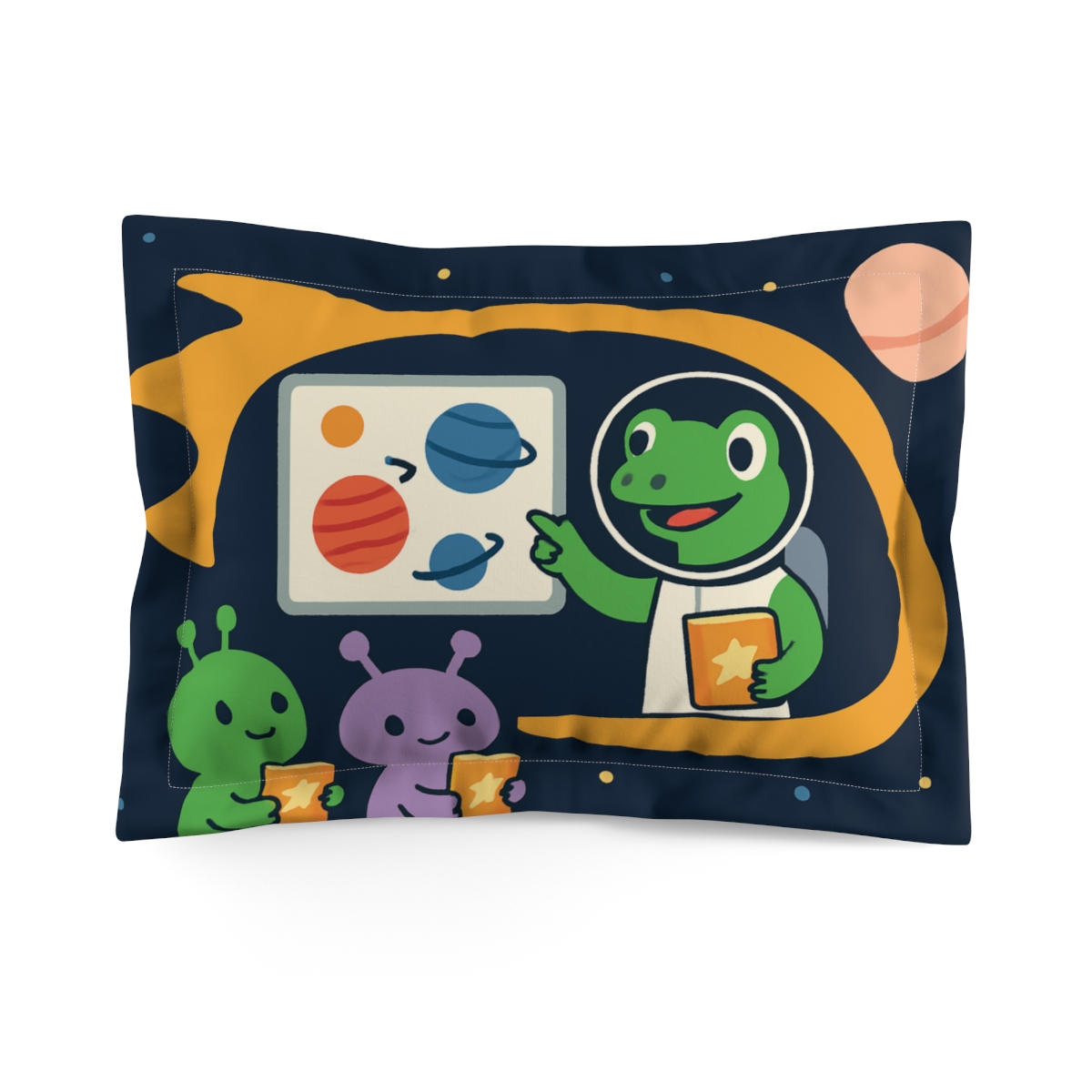 Comet Classroom With Captain Gecko unique shape pillows