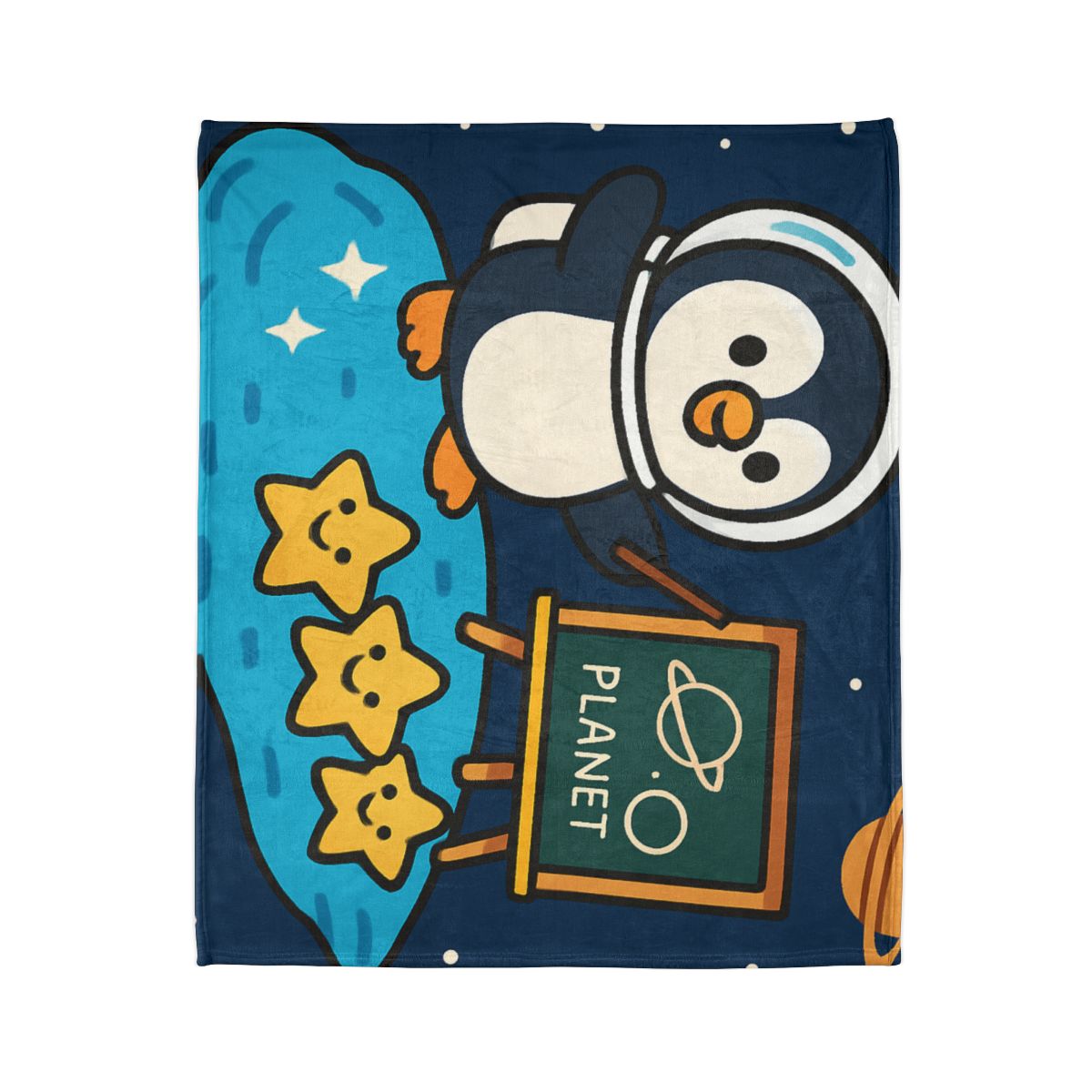 Comet Classroom With Captain Penguin trendy patterned blankets