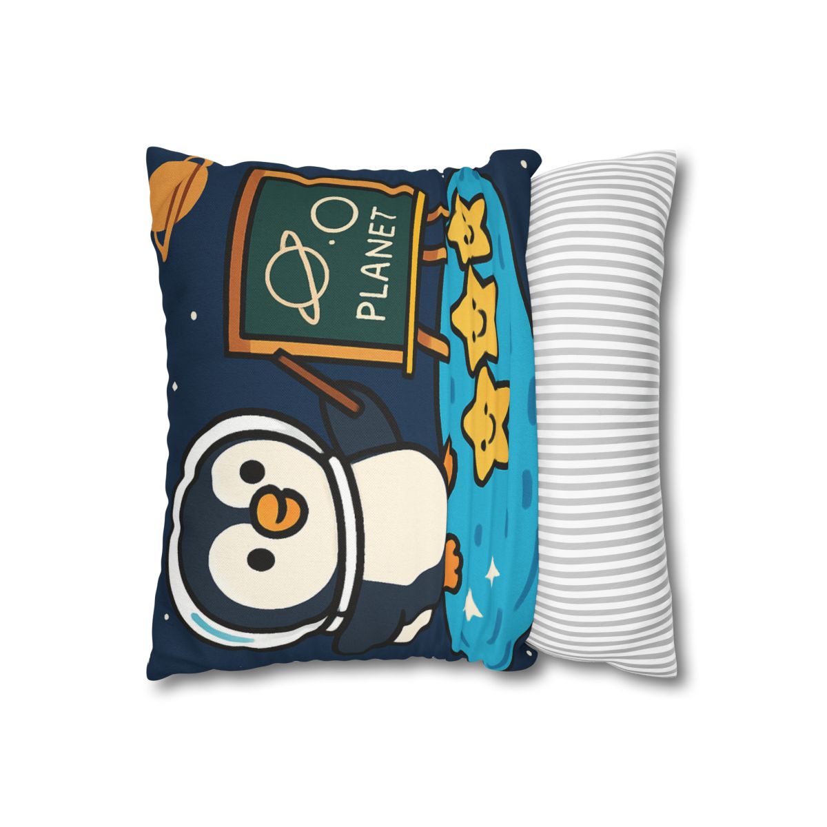 Comet Classroom With Captain Penguin personalized pillow covers