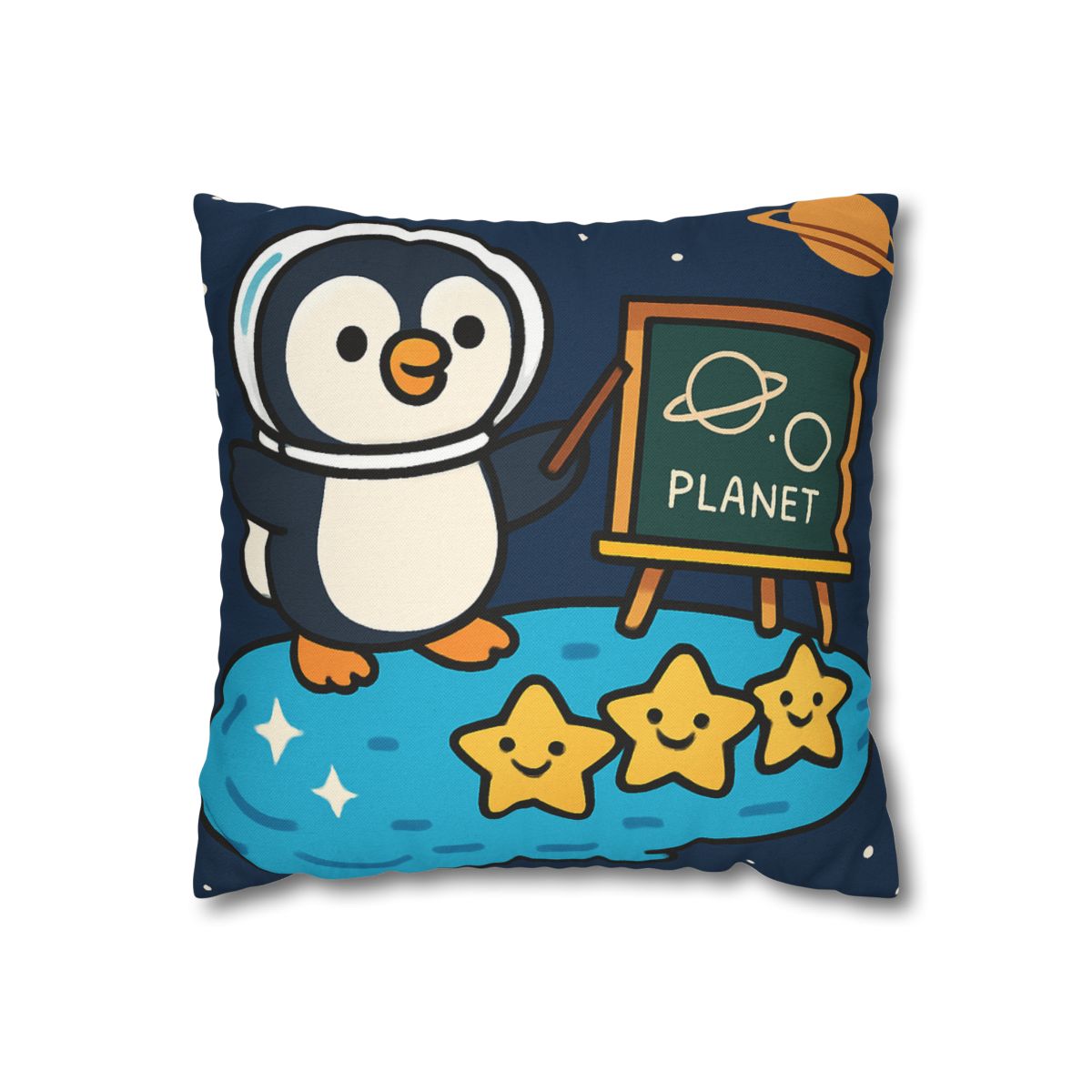 Comet Classroom With Captain Penguin personalized pillow covers