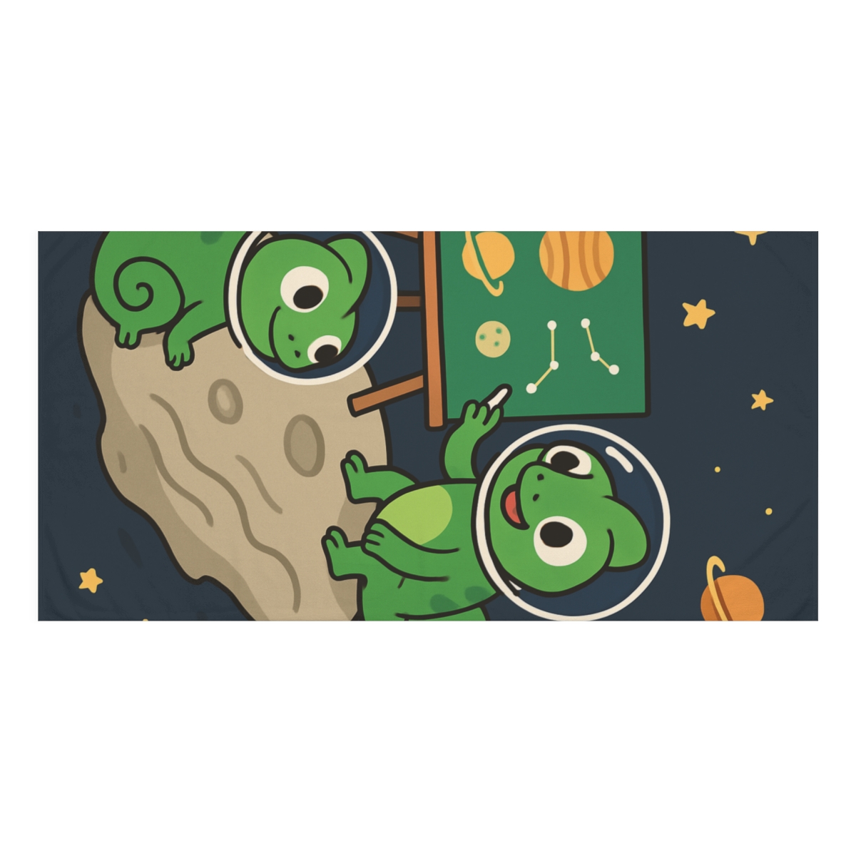 Comet Classroom With Cosmic Chameleons stylish beach towels