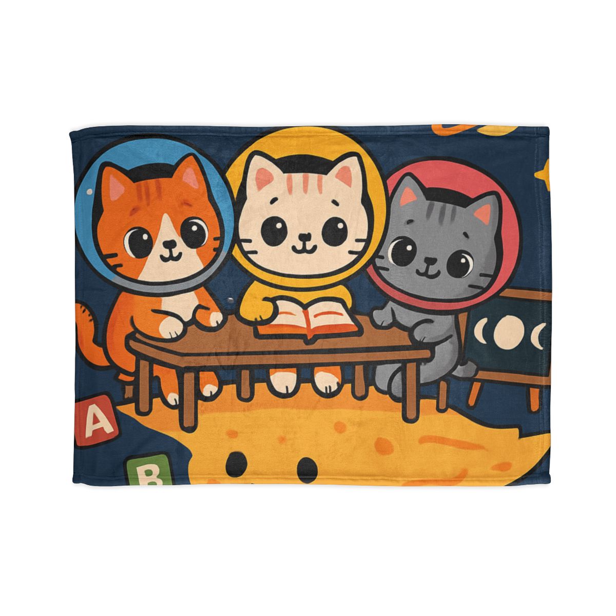Comet Classroom With Curious Kittens unique gift blanketscustom blankets