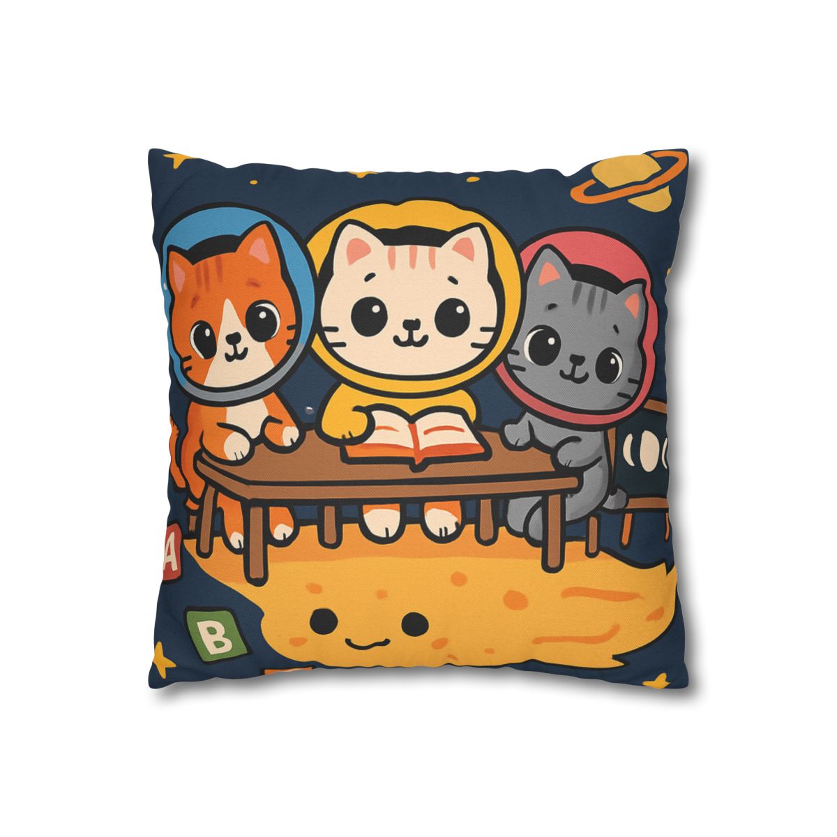 Comet Classroom With Curious Kittens custom pillow cases