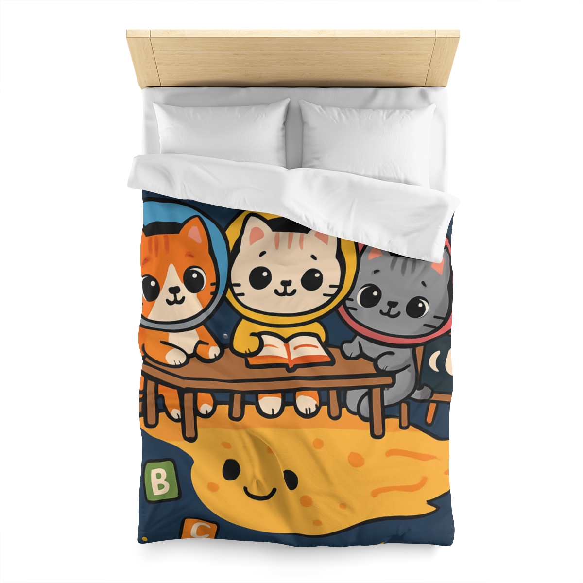 Comet Classroom With Curious Kittens custom duvets