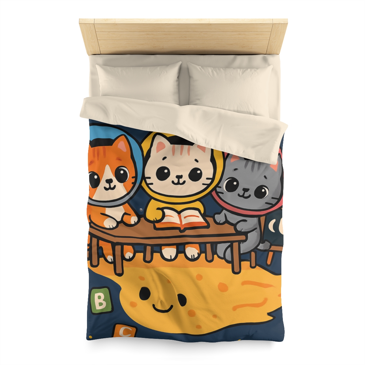 Comet Classroom With Curious Kittens custom duvets