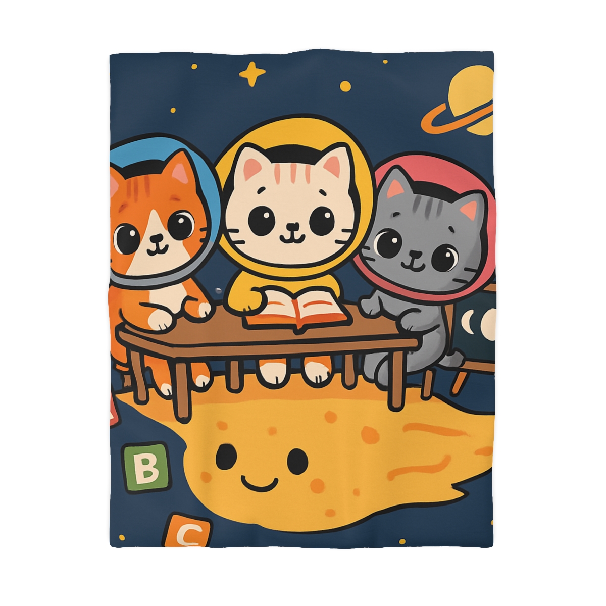 Comet Classroom With Curious Kittens custom duvets