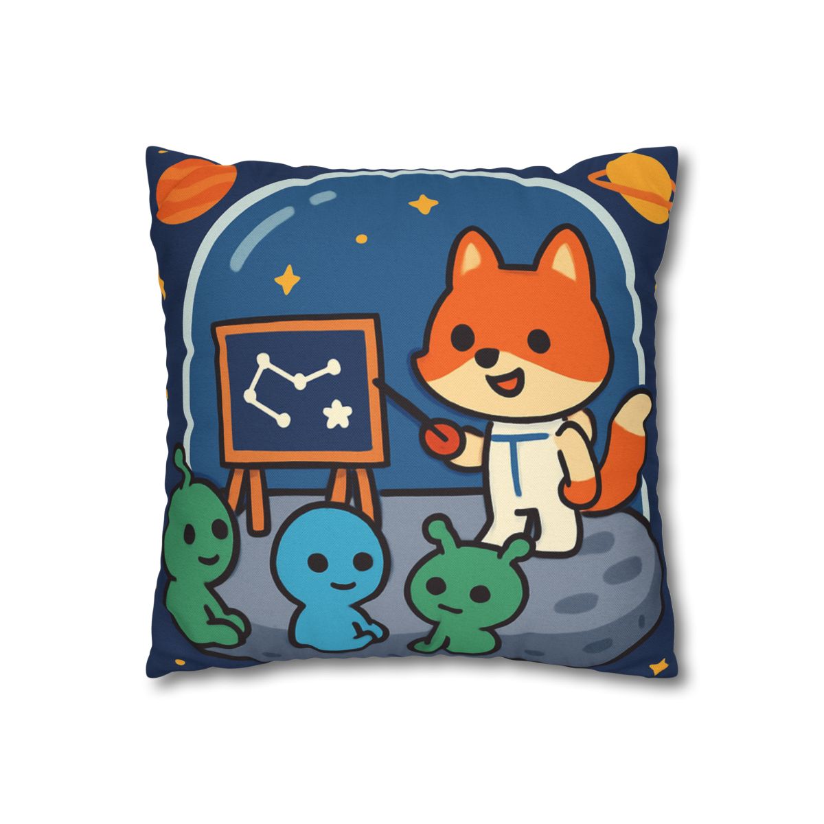 Comet Classroom With Curious Space Fox comfortable bedding pillow covers