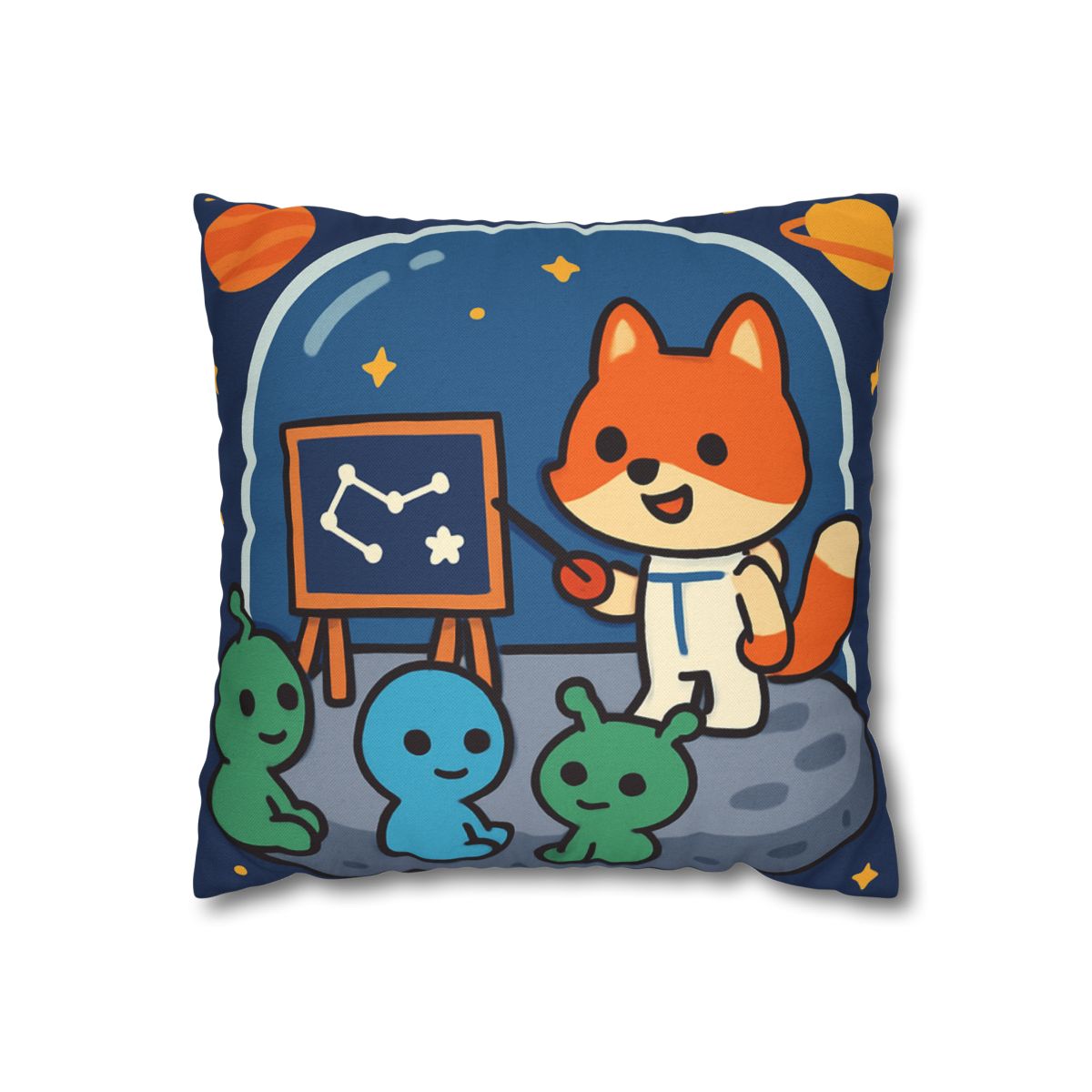Comet Classroom With Curious Space Fox comfortable bedding pillow covers