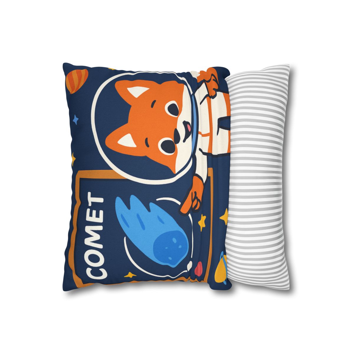 Comet Classroom With Curious Space Fox soft cotton pillow cases