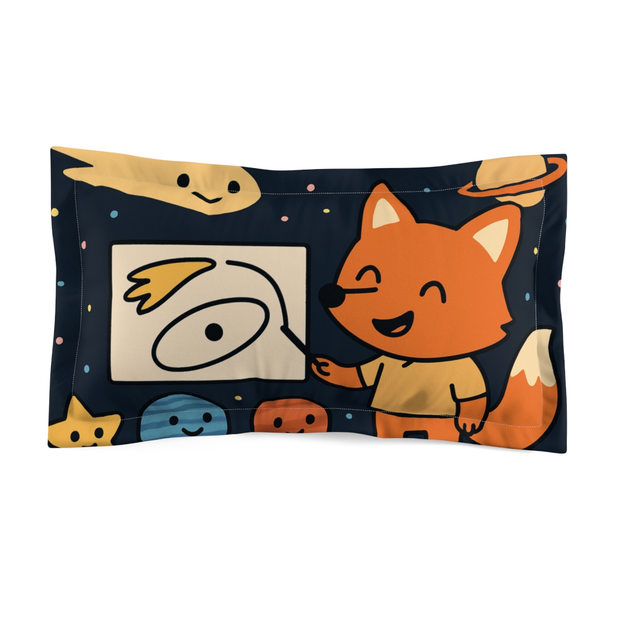 Comet Classroom With Curious Space Fox gift pillows for home