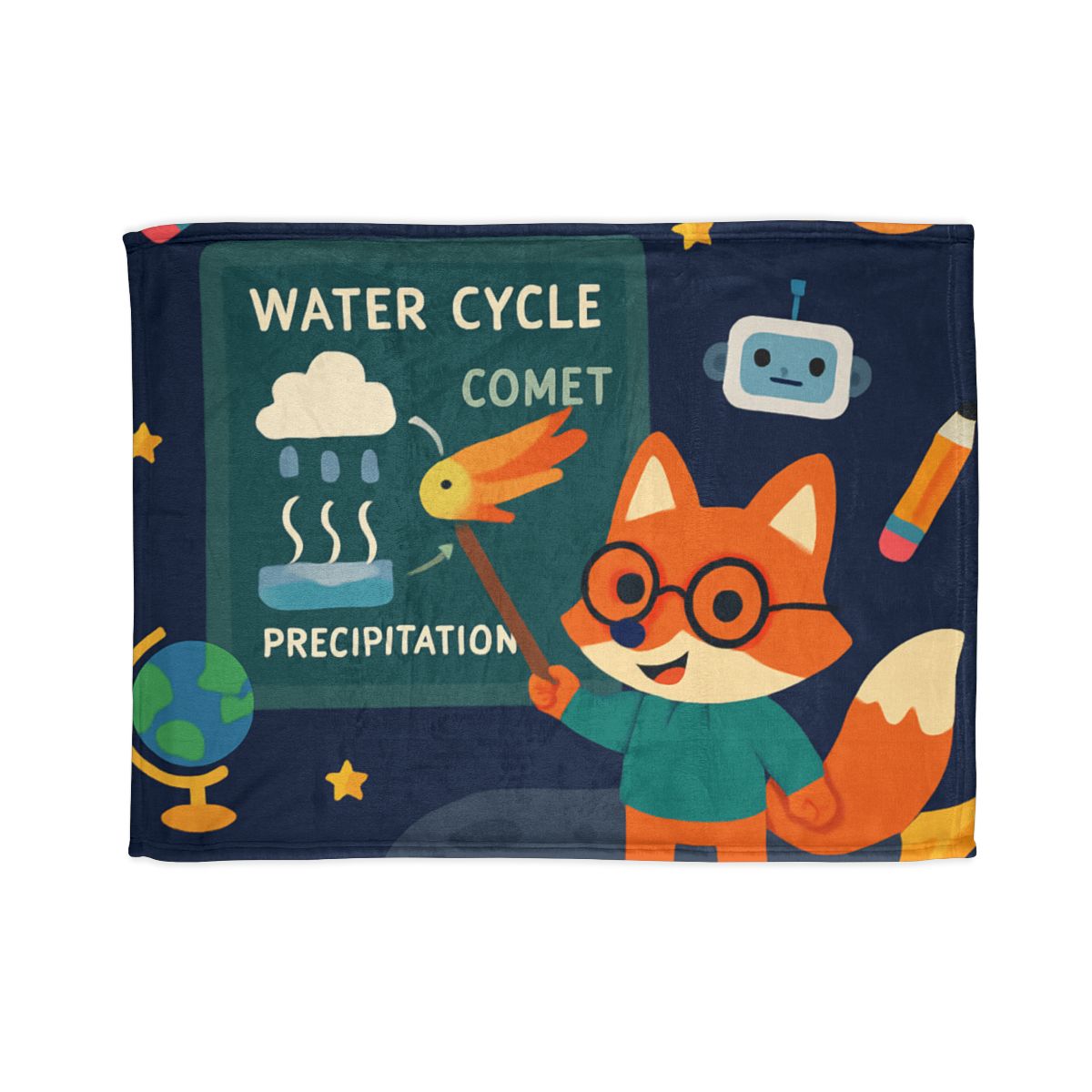 Comet Classroom With Professor Fox trendy patterned blankets