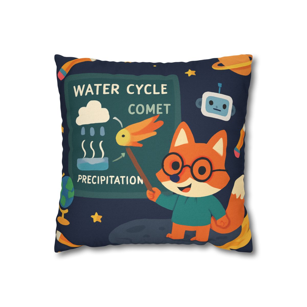 Comet Classroom With Professor Fox soft cotton pillow cases