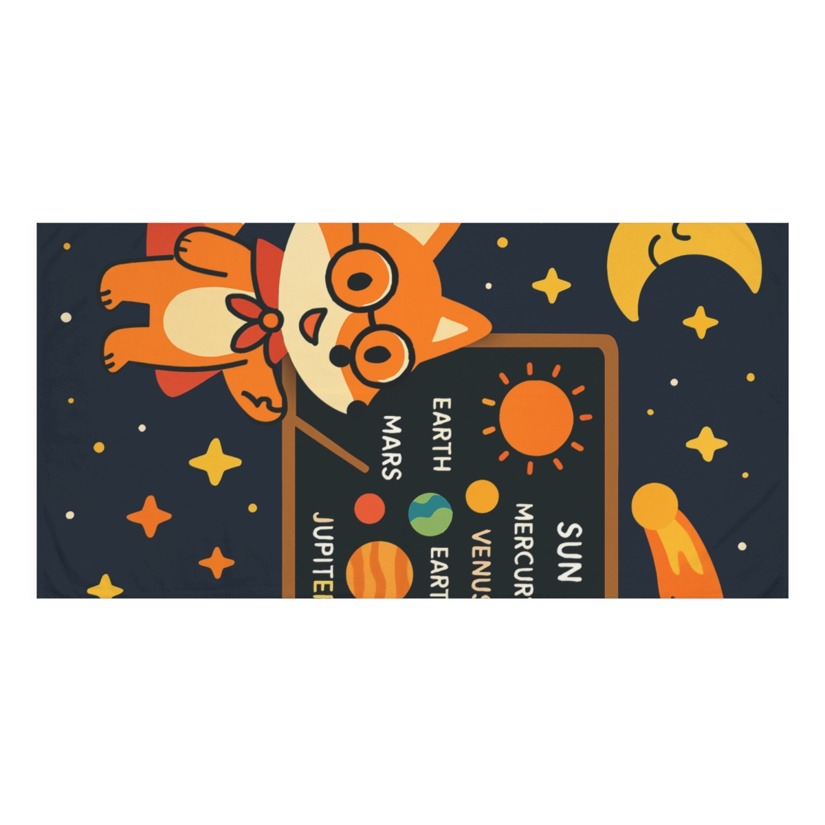 Comet Classroom With Professor Fox custom towels