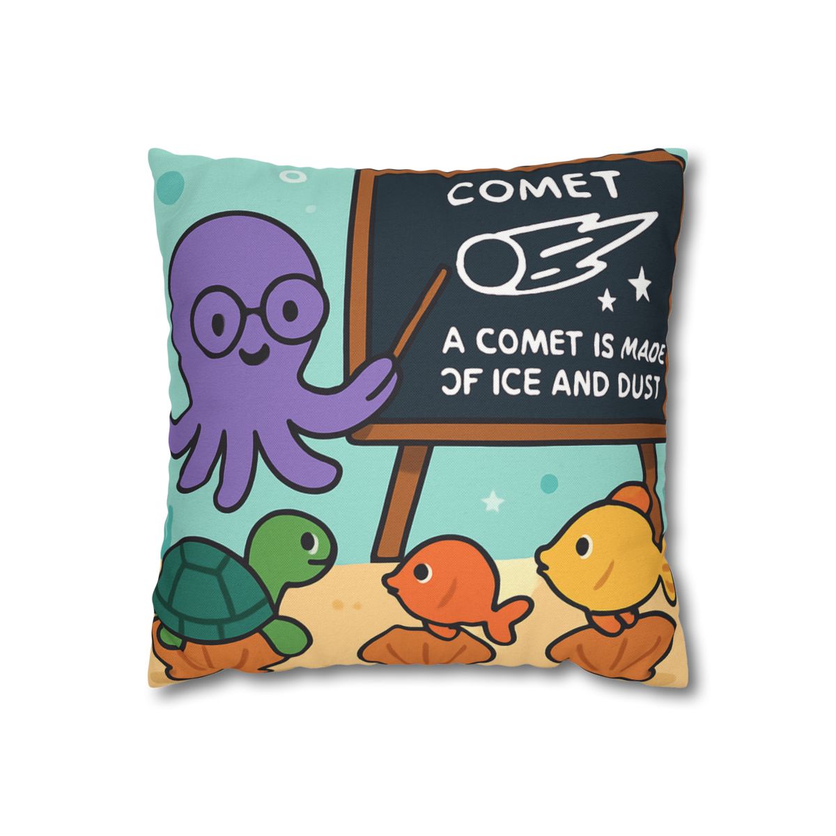 Comet Classroom With Professor Octopus soft cotton pillow cases