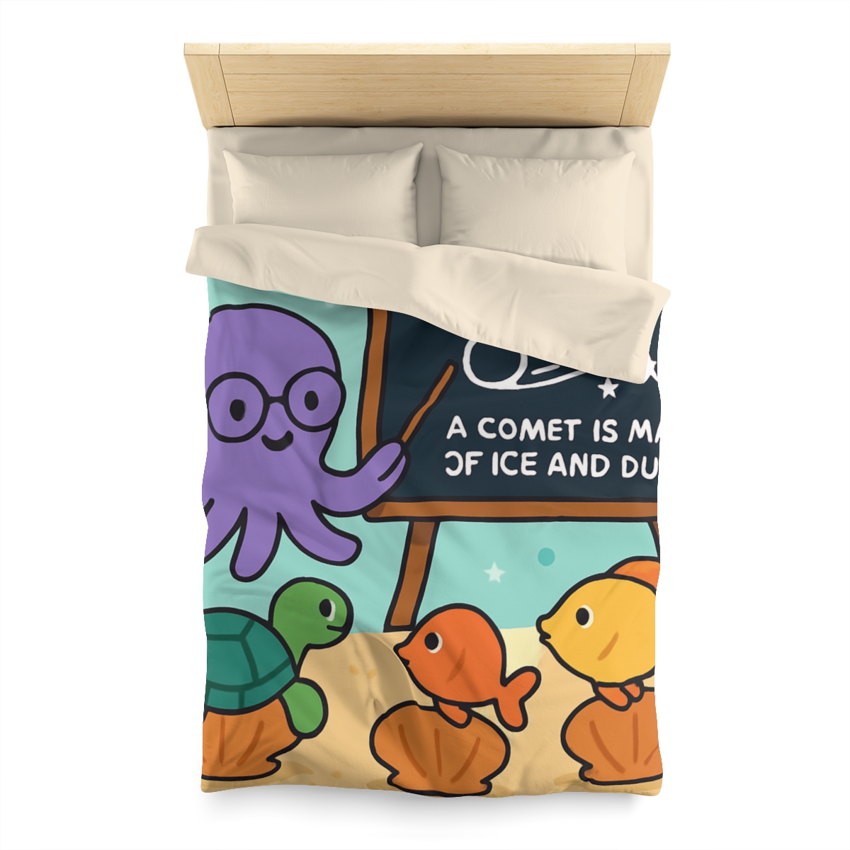 Comet Classroom With Professor Octopus soft comforter duvets
