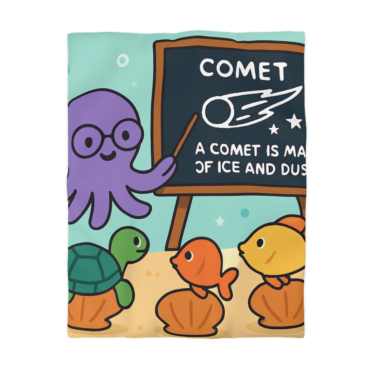 Comet Classroom With Professor Octopus soft comforter duvets