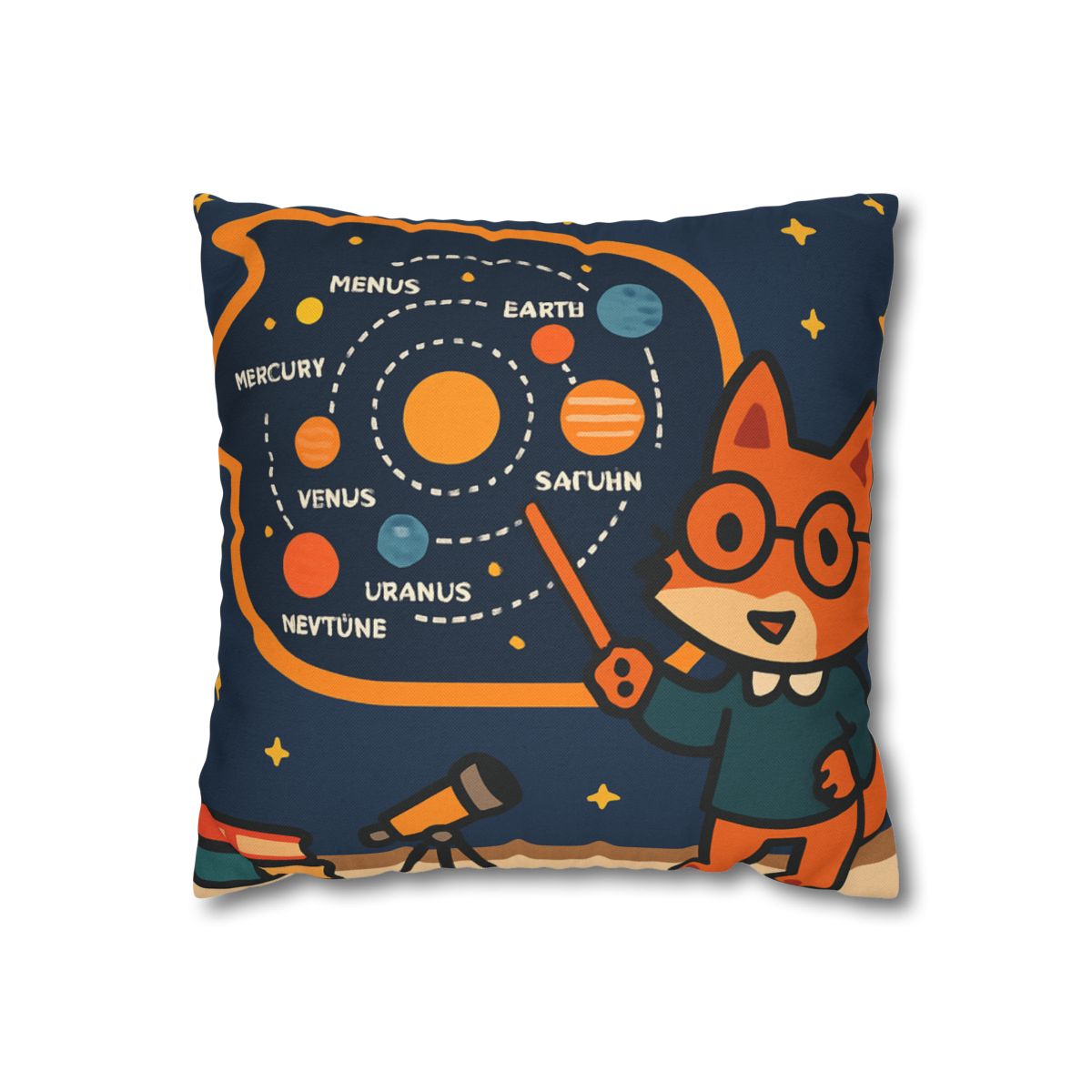 Comet Classroom With Star Map Fox trendy patterned pillow cases