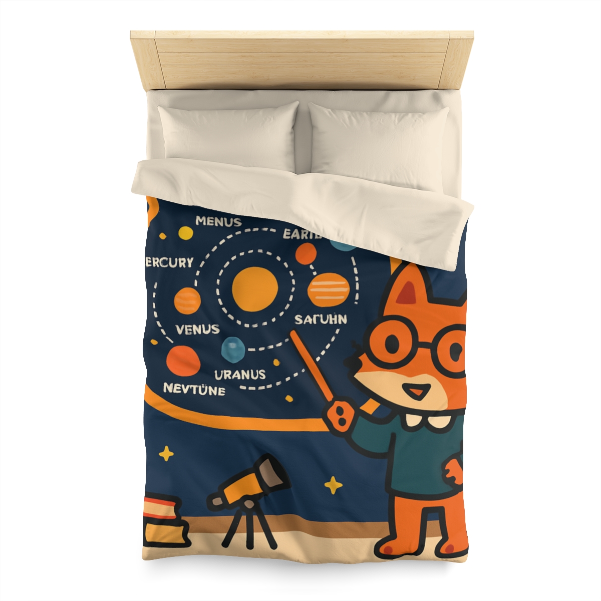 Comet Classroom With Star Map Fox unique patterned duvets