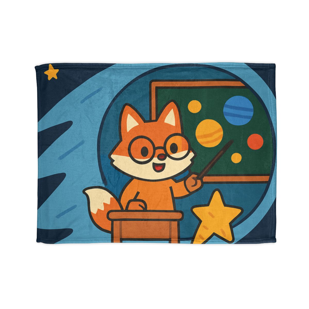 Comet Classroom With The Curious Fox custom blankets