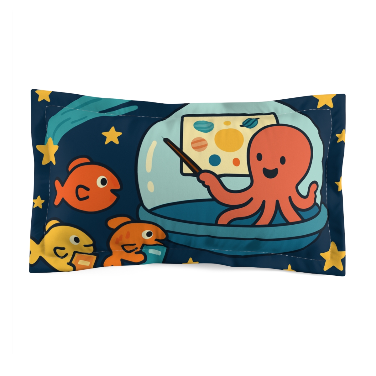 Comet Classroom With The Curious Octopus custom pillows