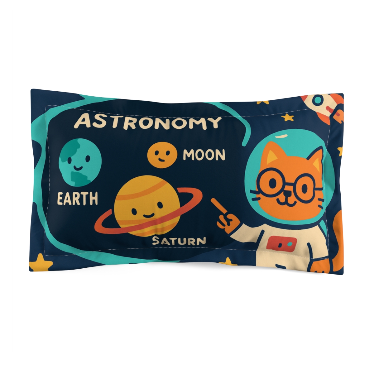 Comet Classroom With The Space Cat Teacher unique shape pillows