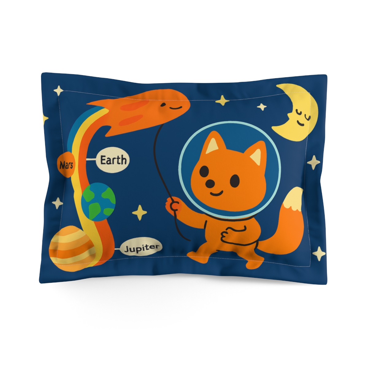 Comet Kite Festival With Space Fox personalized decorative pillows