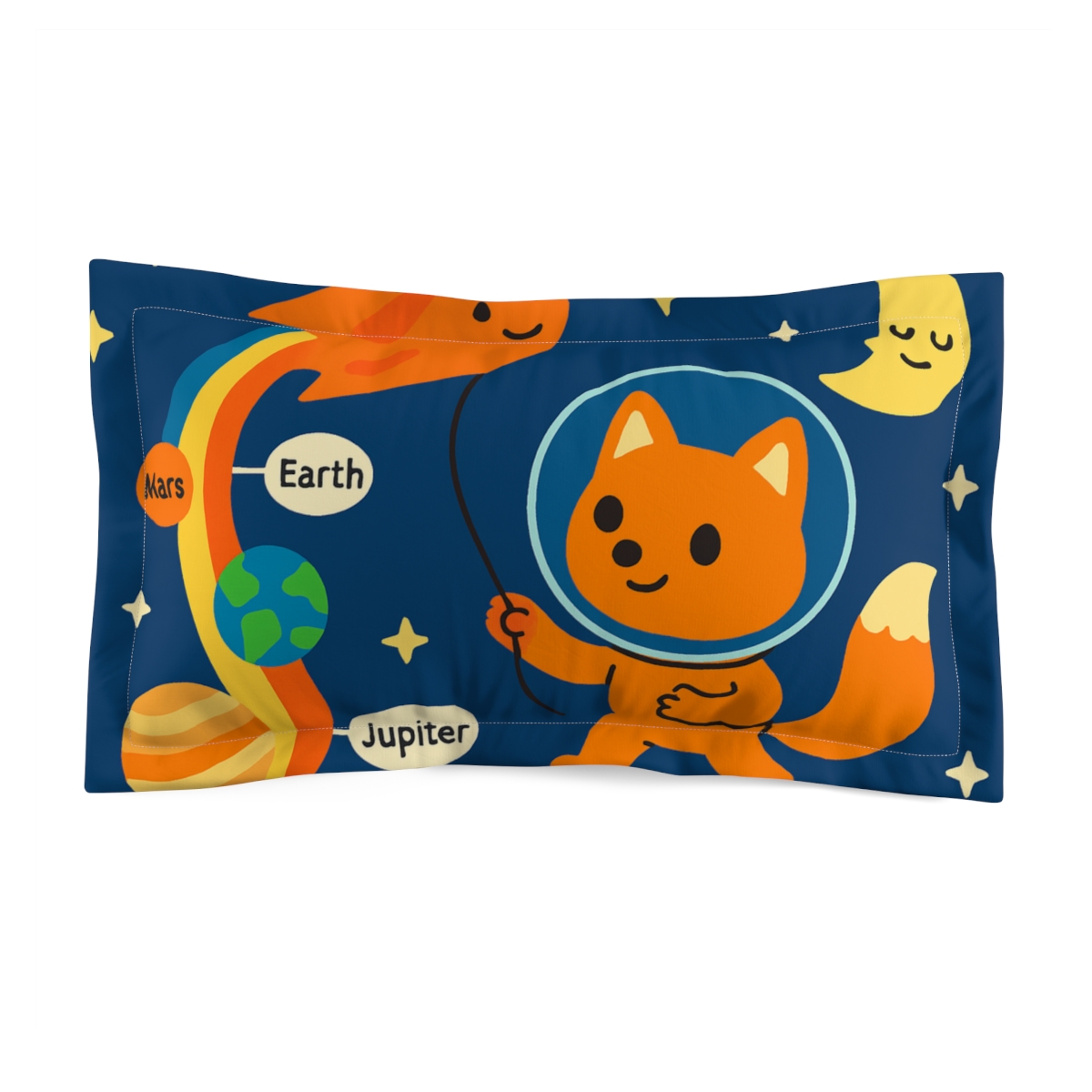 Comet Kite Festival With Space Fox personalized decorative pillows