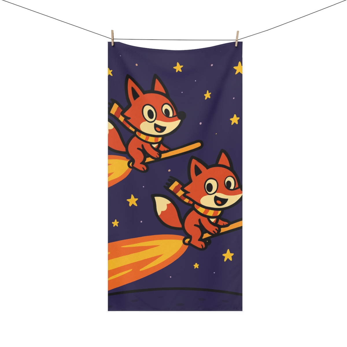 Comet Race With The Fox Twins decorative home towels