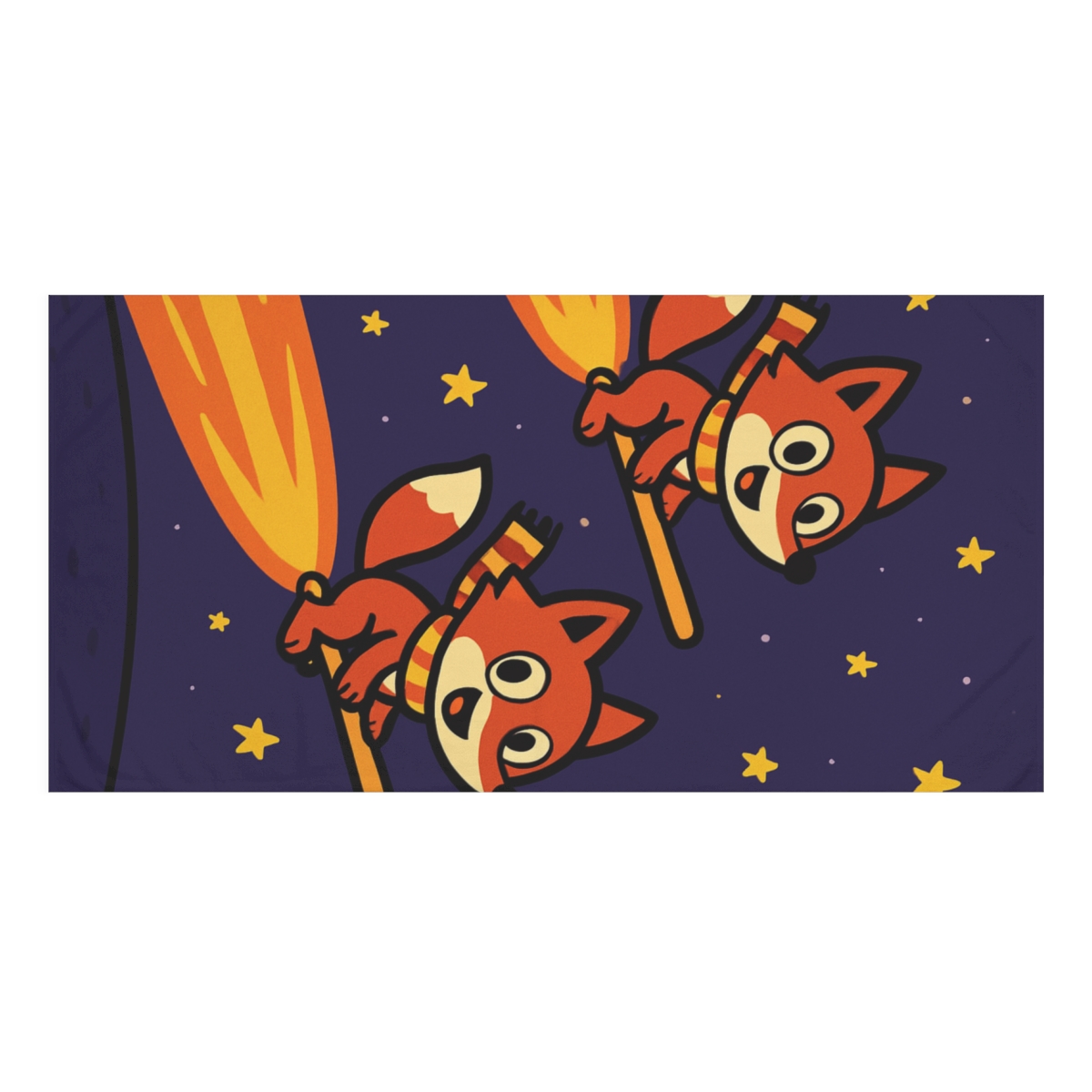 Comet Race With The Fox Twins decorative home towels