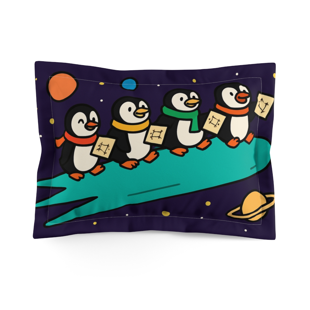 Comet Riding Penguin Parade soft plush pillows