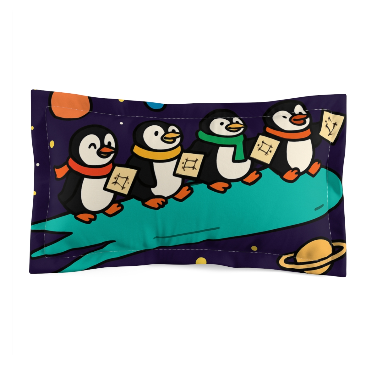 Comet Riding Penguin Parade soft plush pillows