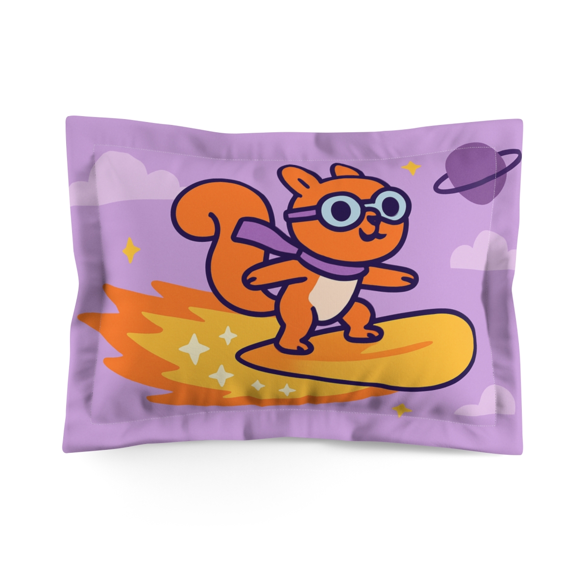 Comet Riding Squirrel stylish throw pillows