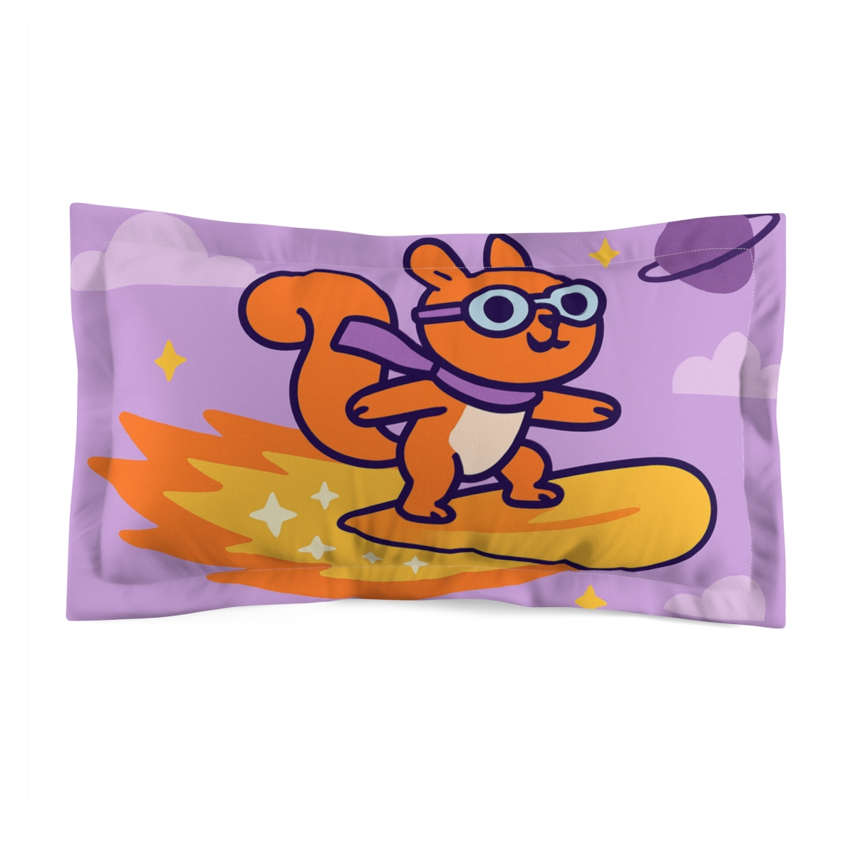Comet Riding Squirrel stylish throw pillows