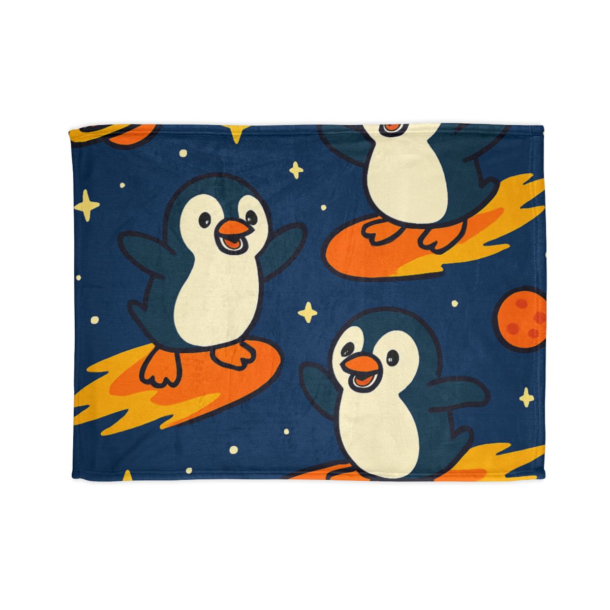 Comet Surfing Penguin Patrol warm winter blankets