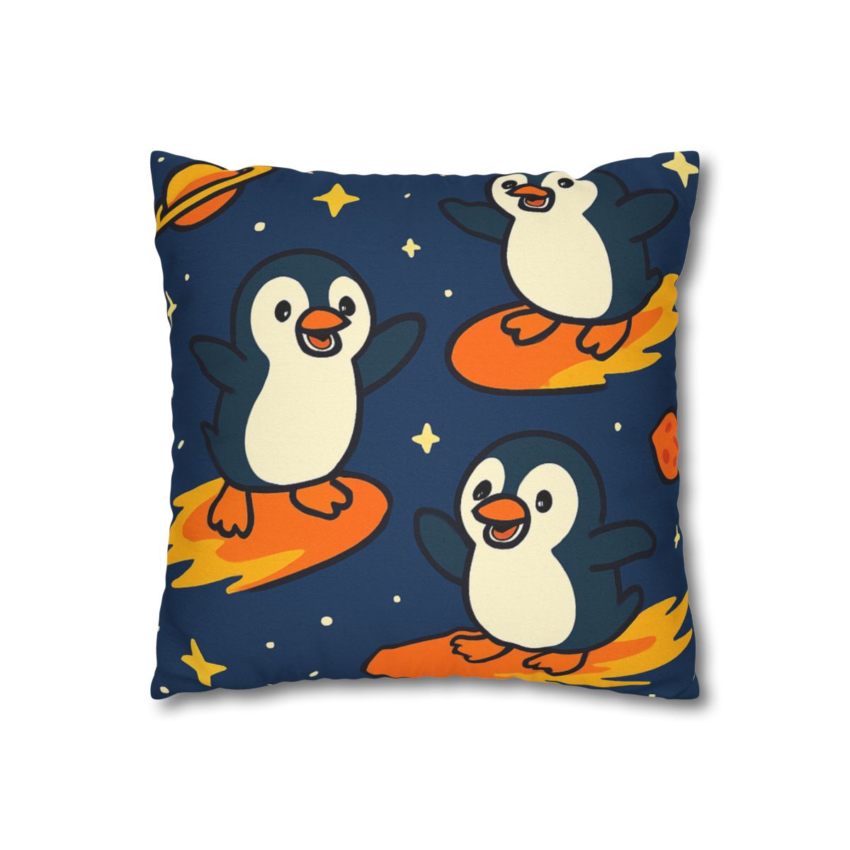 Comet Surfing Penguin Patrol comfortable bedding pillow covers