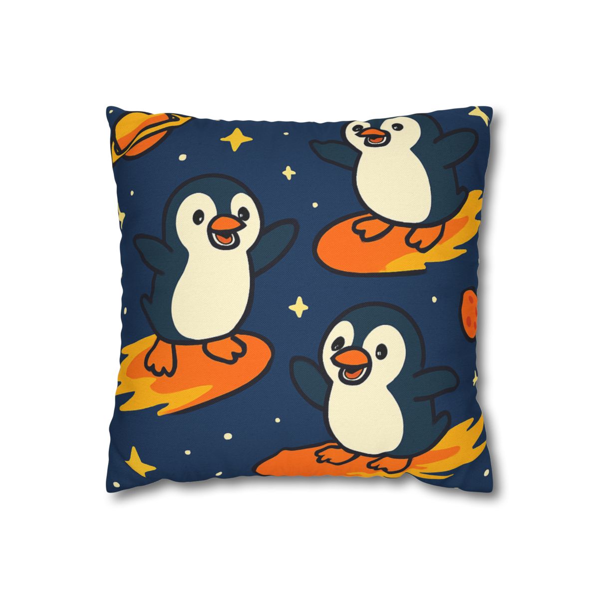 Comet Surfing Penguin Patrol comfortable bedding pillow covers