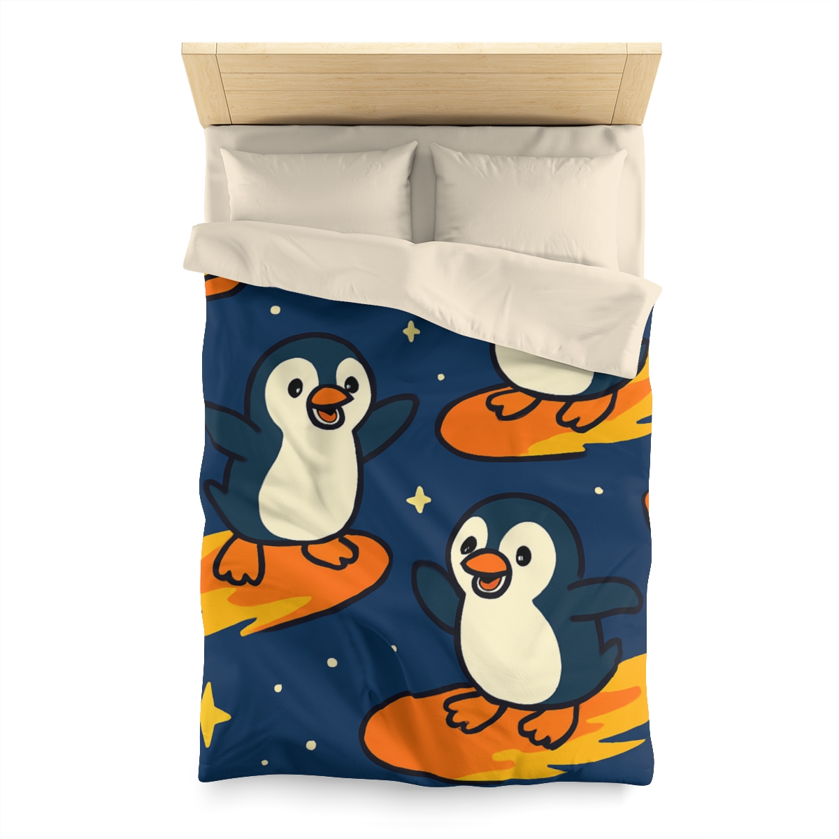 Comet Surfing Penguin Patrol trendy bedroom duvets