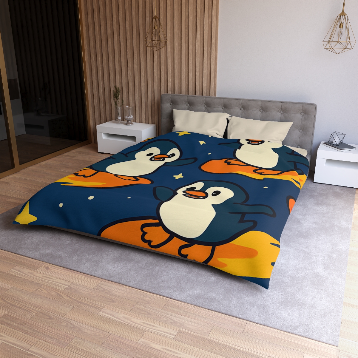 Comet Surfing Penguin Patrol trendy bedroom duvets
