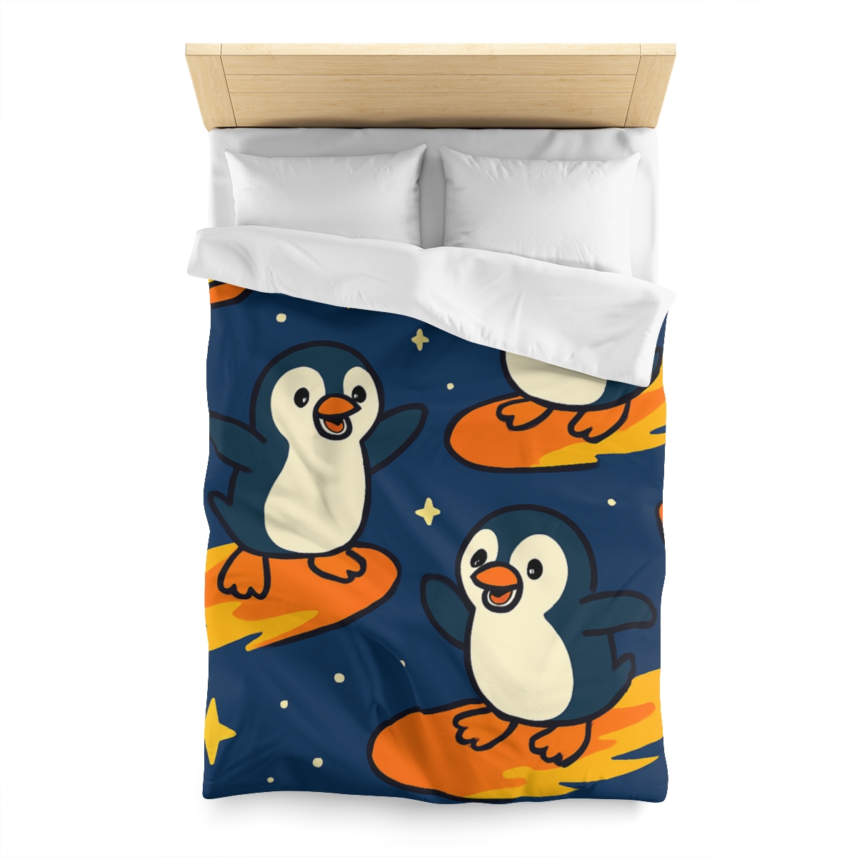 Comet Surfing Penguin Patrol trendy bedroom duvets